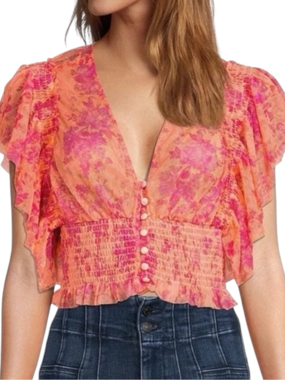 FREE PEOPLE: Sugar Top in Hot Tropics - Size Medium